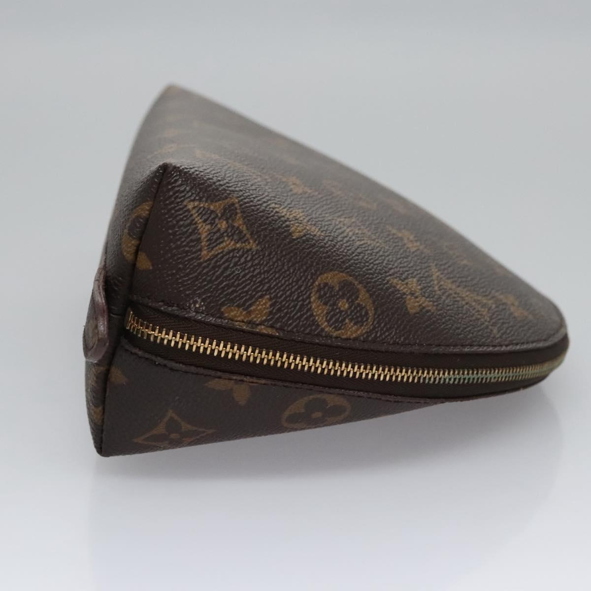 LOUIS VUITTON Monogram Trousse Demi Ronde Cosmetic Pouch M47520 LV Auth BA628