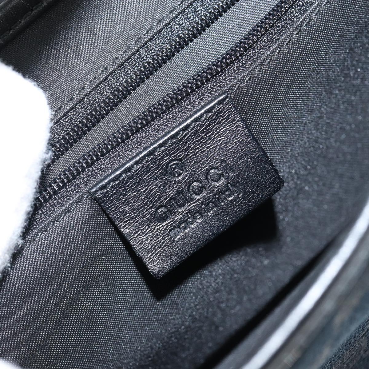 GUCCI GG Canvas Jackie Shoulder Bag Black Silver 001 3824 3444 Auth BA6281