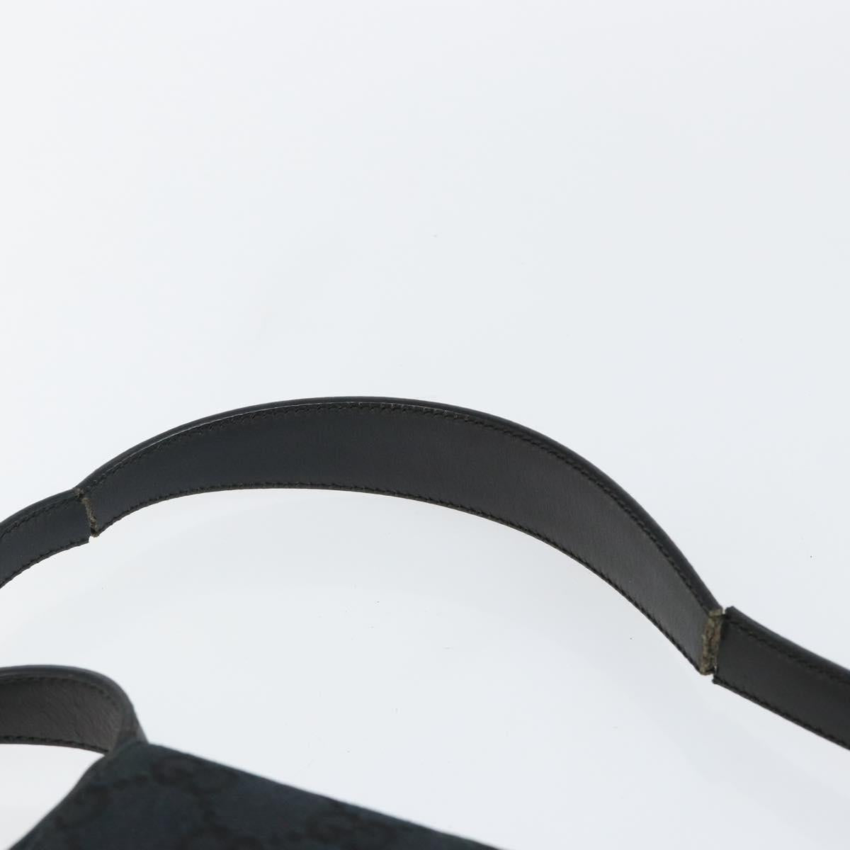 GUCCI GG Canvas Jackie Shoulder Bag Black Silver 001 3824 3444 Auth BA6281
