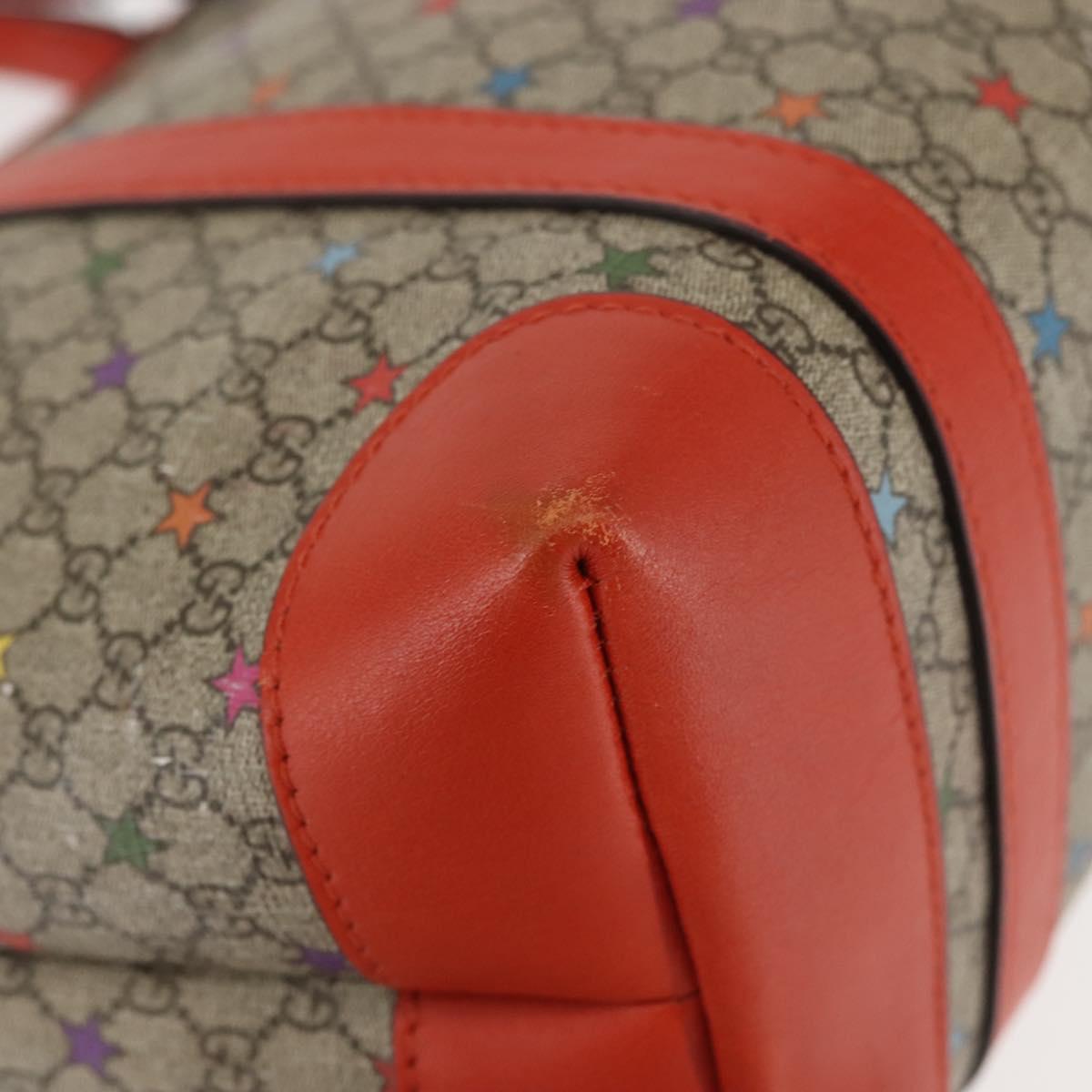 GUCCI Micro GG Supreme Hand Bag PVC Beige Silver 297557 Auth BA6282