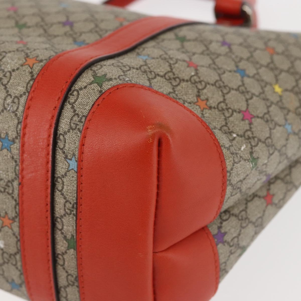 GUCCI Micro GG Supreme Hand Bag PVC Beige Silver 297557 Auth BA6282