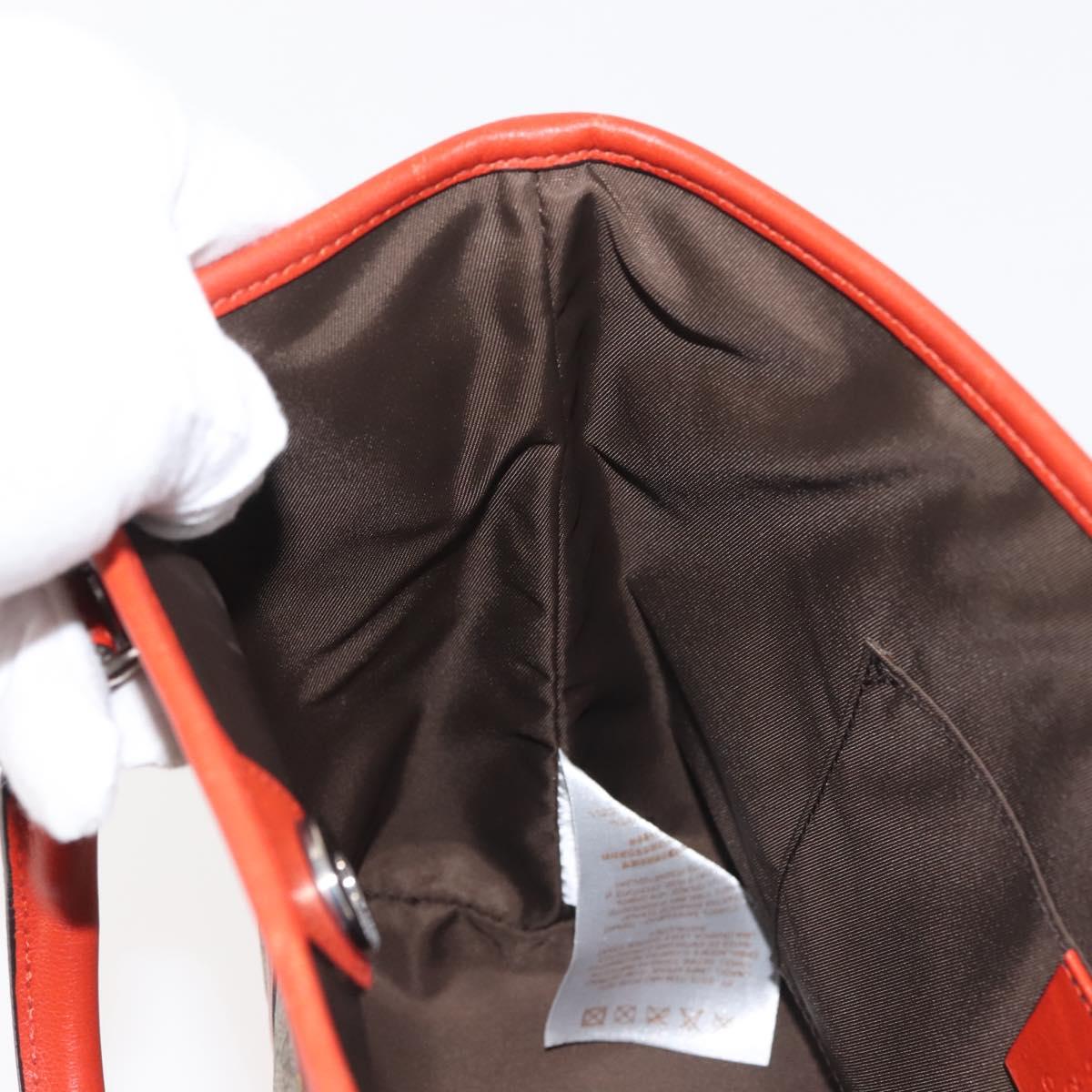 GUCCI Micro GG Supreme Hand Bag PVC Beige Silver 297557 Auth BA6282