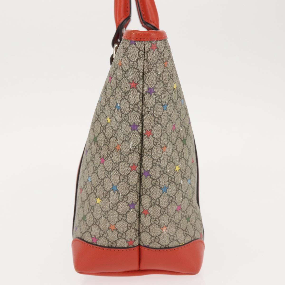 GUCCI Micro GG Supreme Hand Bag PVC Beige Silver 297557 Auth BA6282