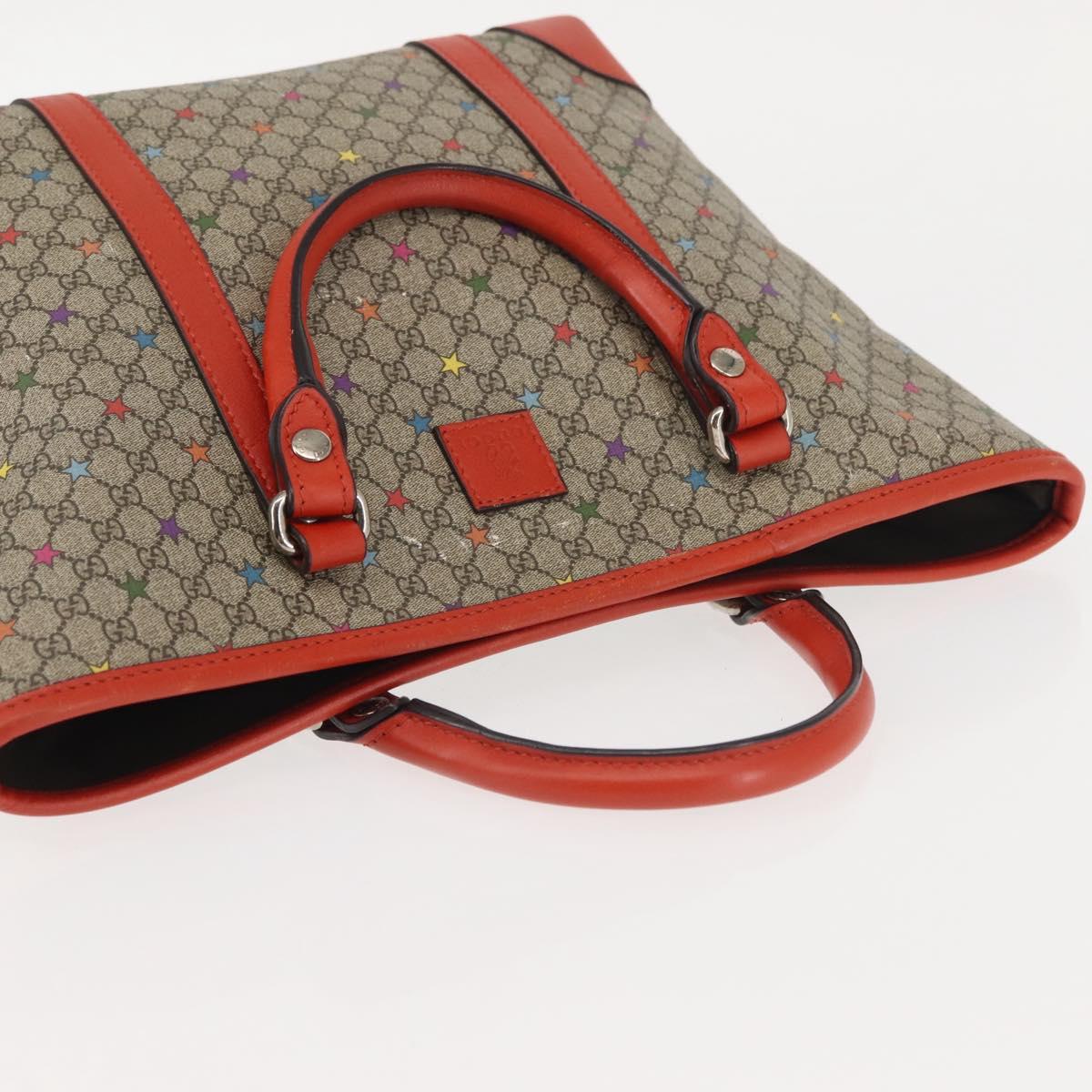 GUCCI Micro GG Supreme Hand Bag PVC Beige Silver 297557 Auth BA6282