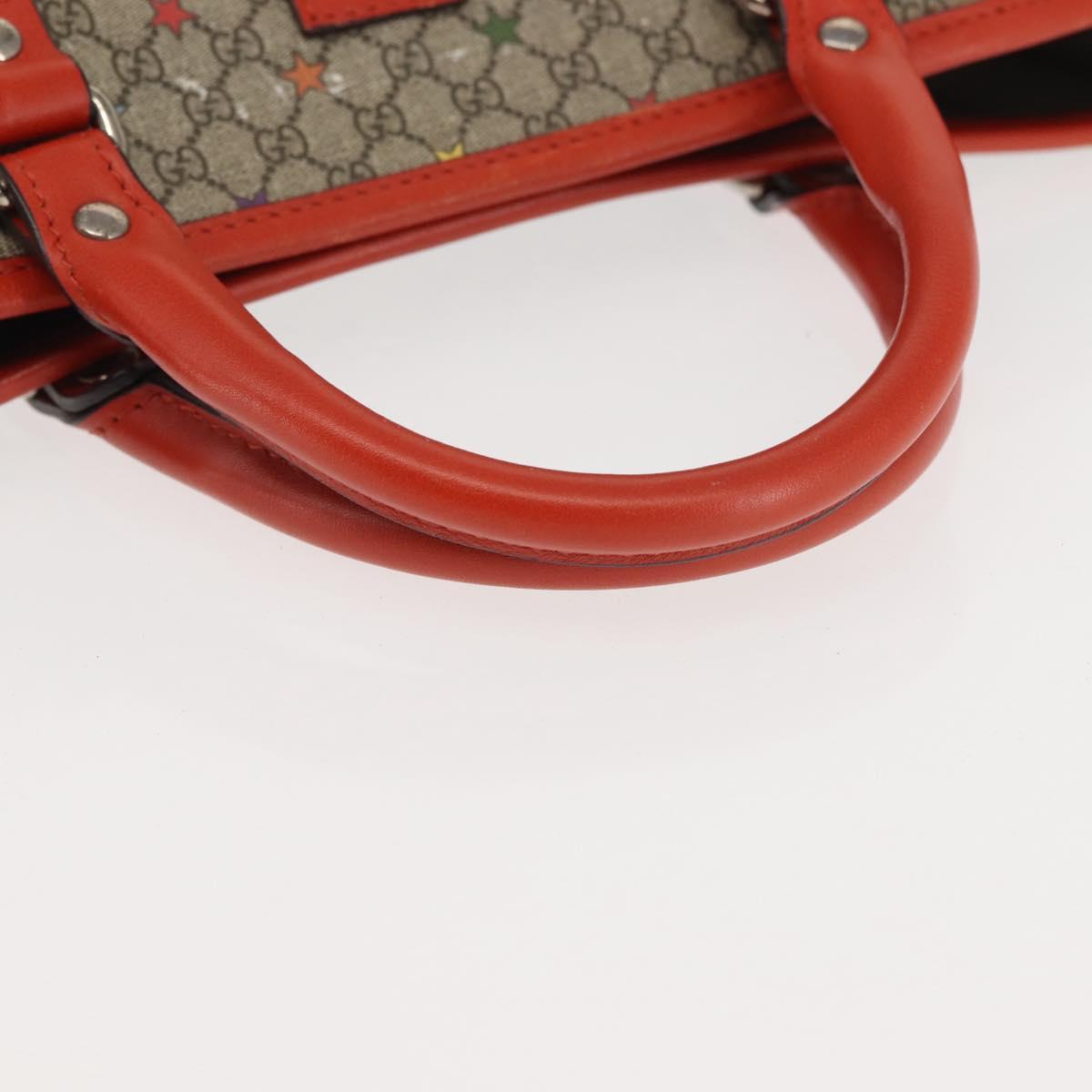 GUCCI Micro GG Supreme Hand Bag PVC Beige Silver 297557 Auth BA6282