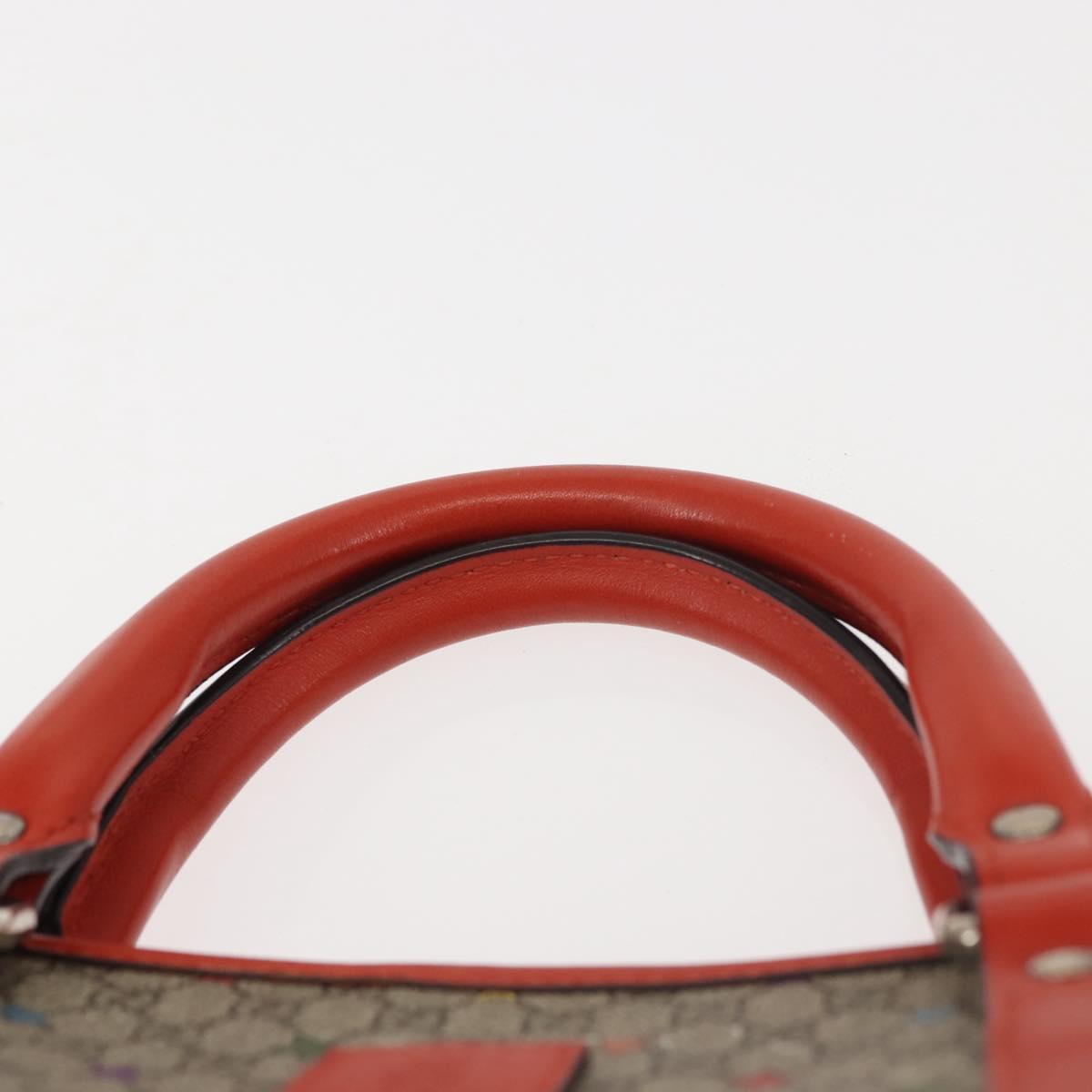GUCCI Micro GG Supreme Hand Bag PVC Beige Silver 297557 Auth BA6282