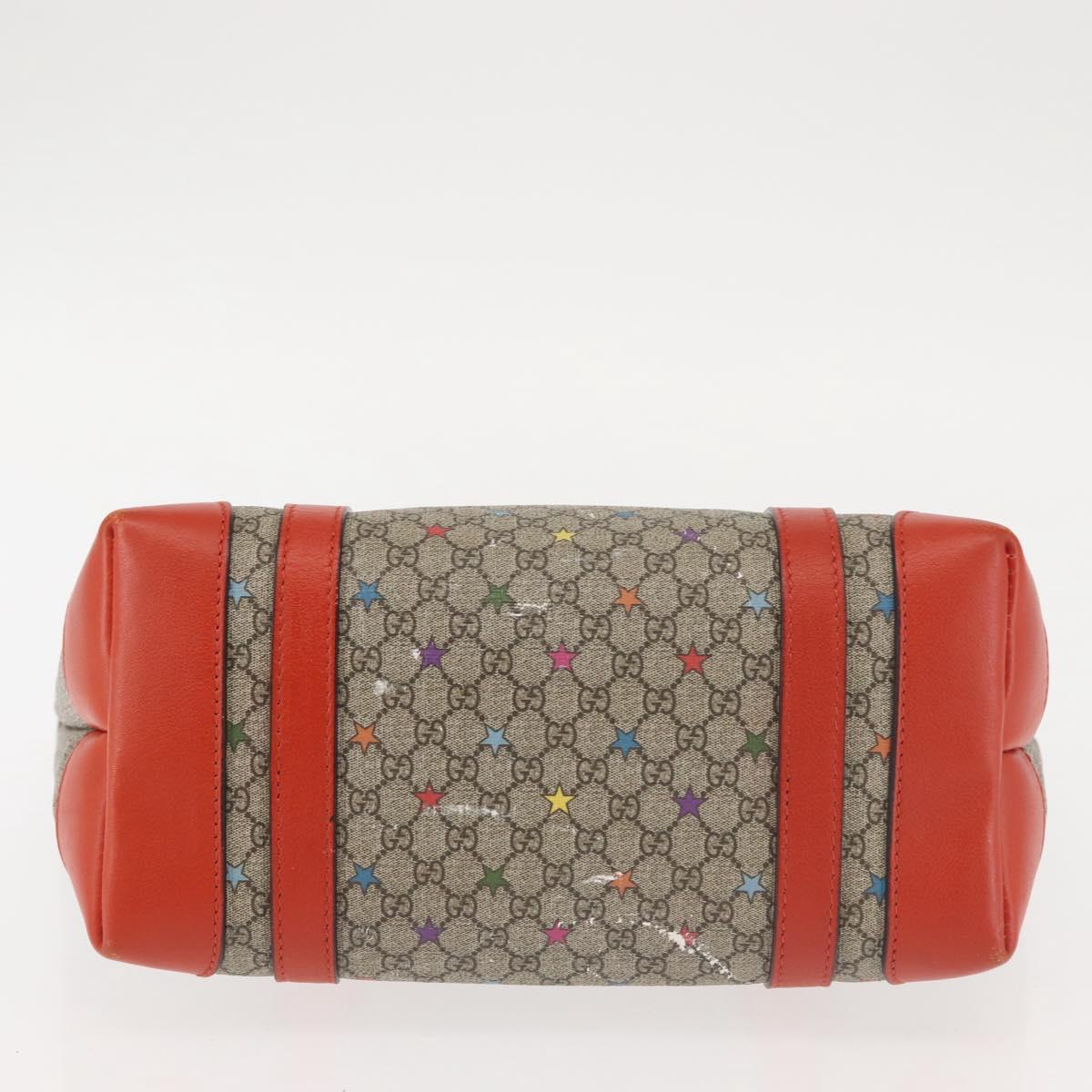 GUCCI Micro GG Supreme Hand Bag PVC Beige Silver 297557 Auth BA6282