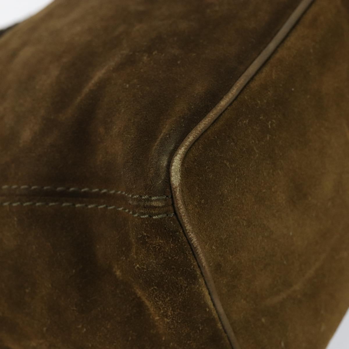 BOTTEGA VENETA Shoulder Bag Suede Brown Gold Auth BA6287