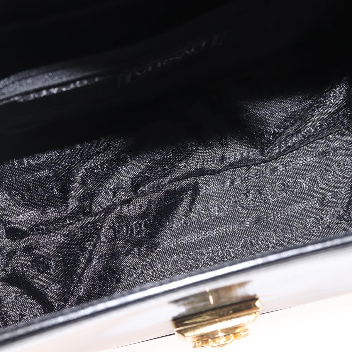 VERSACE Vanity Pouch Enamel Black Gold Auth BA6291