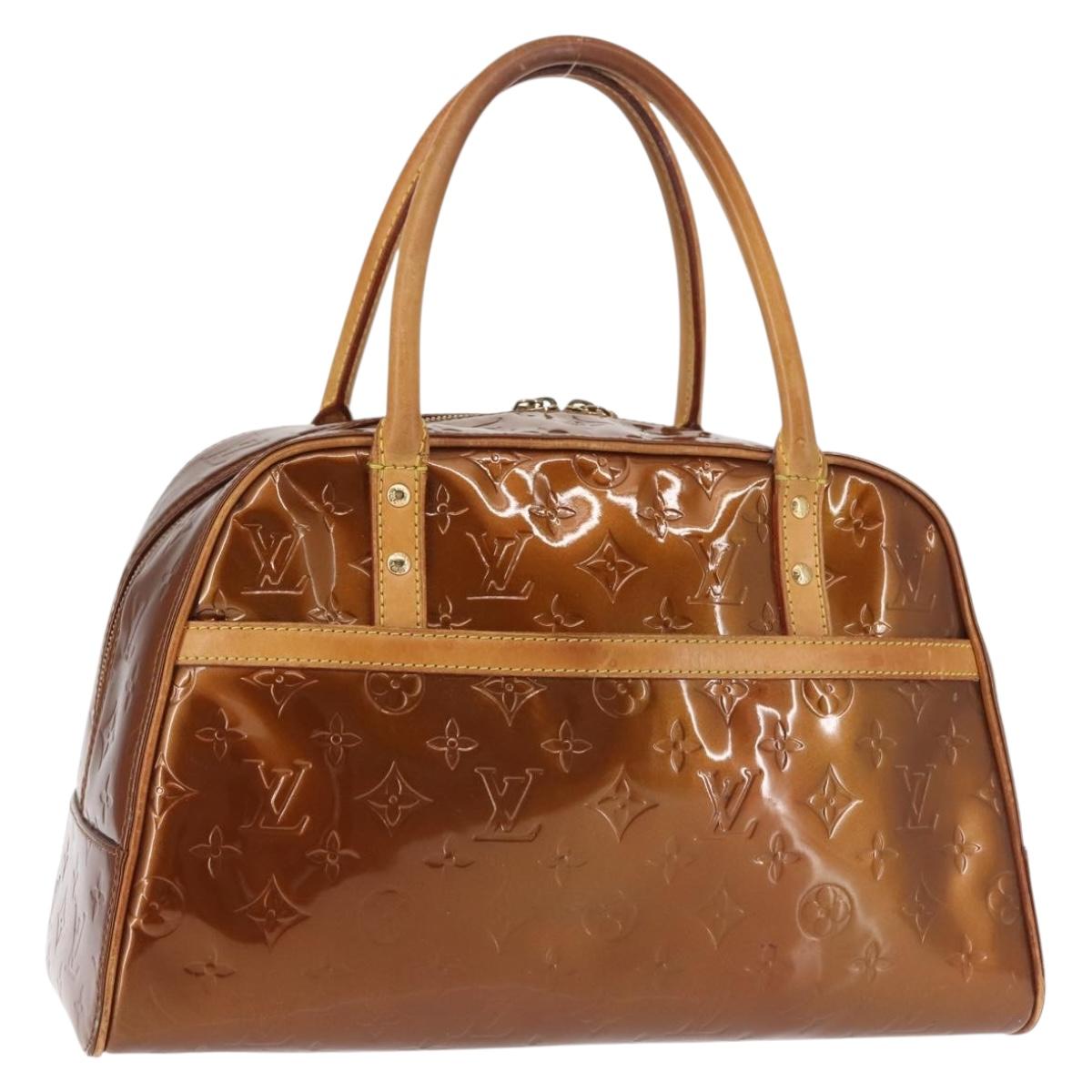LOUIS VUITTON Monogram Vernis Tompkins Square Bag Bronze M91103 LV Auth BA6294