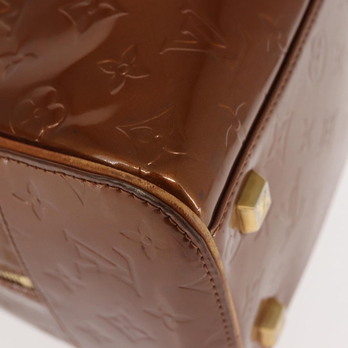 LOUIS VUITTON Monogram Vernis Tompkins Square Bag Bronze M91103 LV Auth BA6294