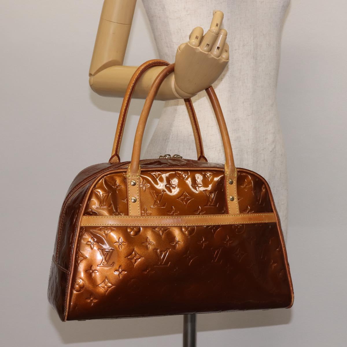LOUIS VUITTON Monogram Vernis Tompkins Square Bag Bronze M91103 LV Auth BA6294
