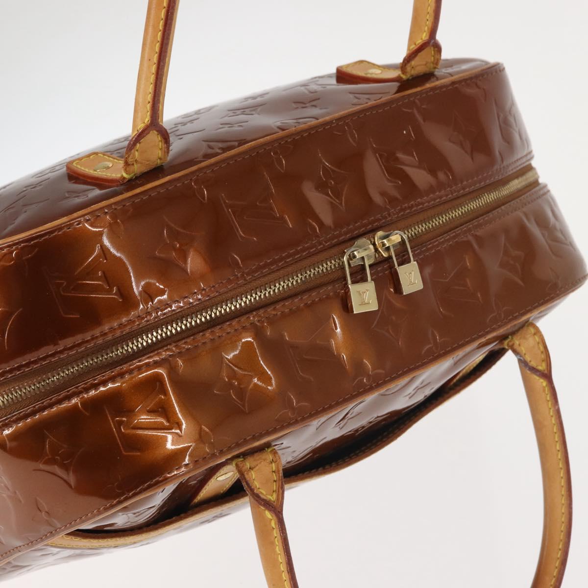 LOUIS VUITTON Monogram Vernis Tompkins Square Bag Bronze M91103 LV Auth BA6294