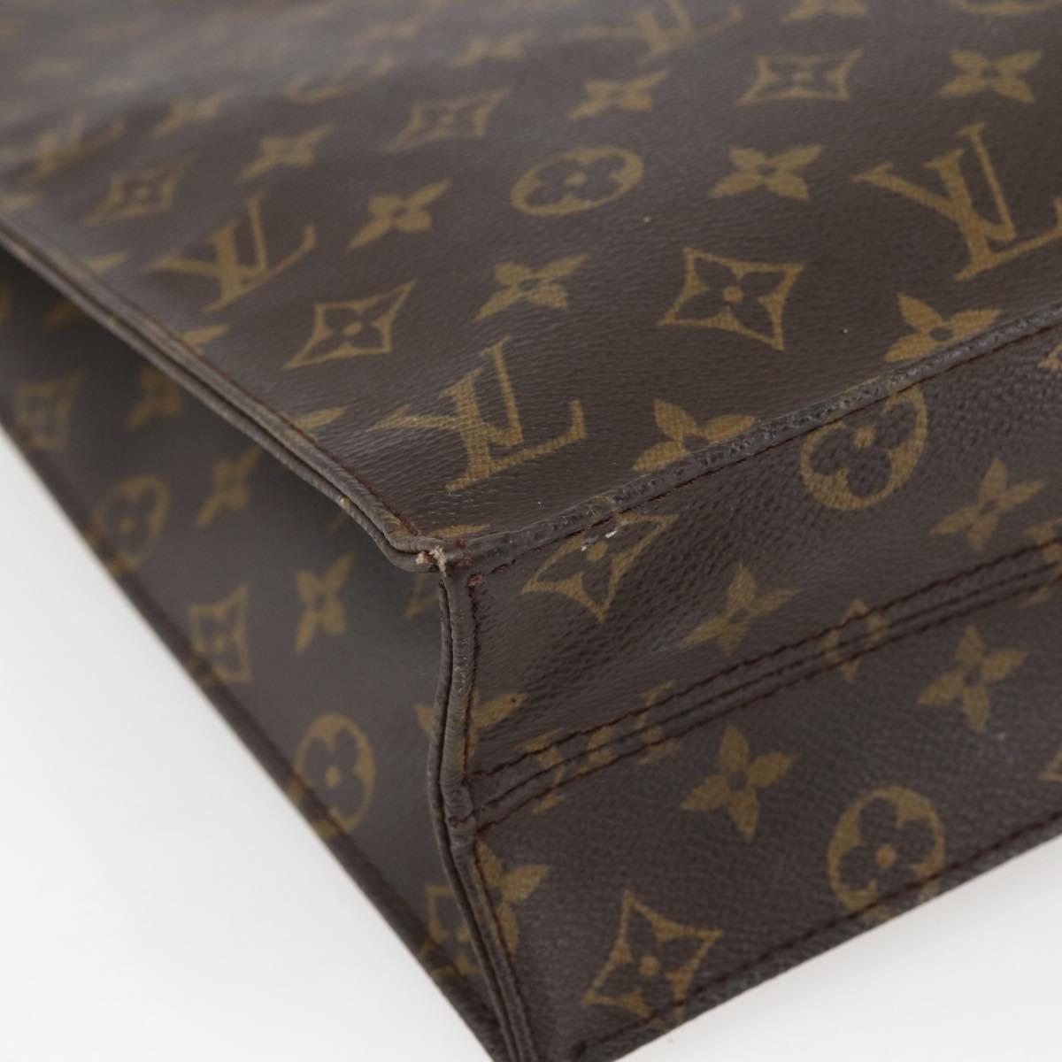 LOUIS VUITTON Monogram Sac Plat Hand Bag M51140 LV Auth BA6304