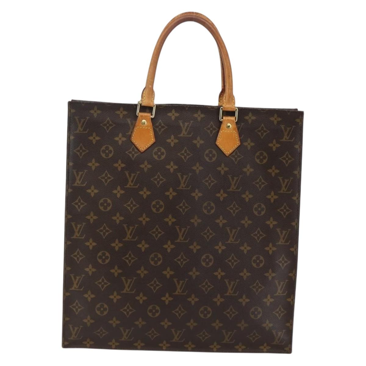LOUIS VUITTON Monogram Sac Plat Hand Bag M51140 LV Auth BA6304