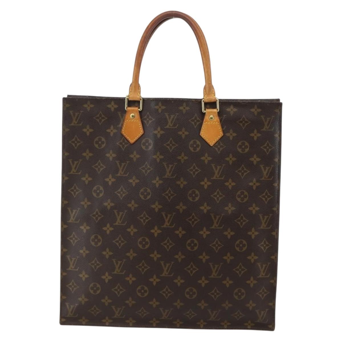LOUIS VUITTON Monogram Sac Plat Hand Bag M51140 LV Auth BA6304