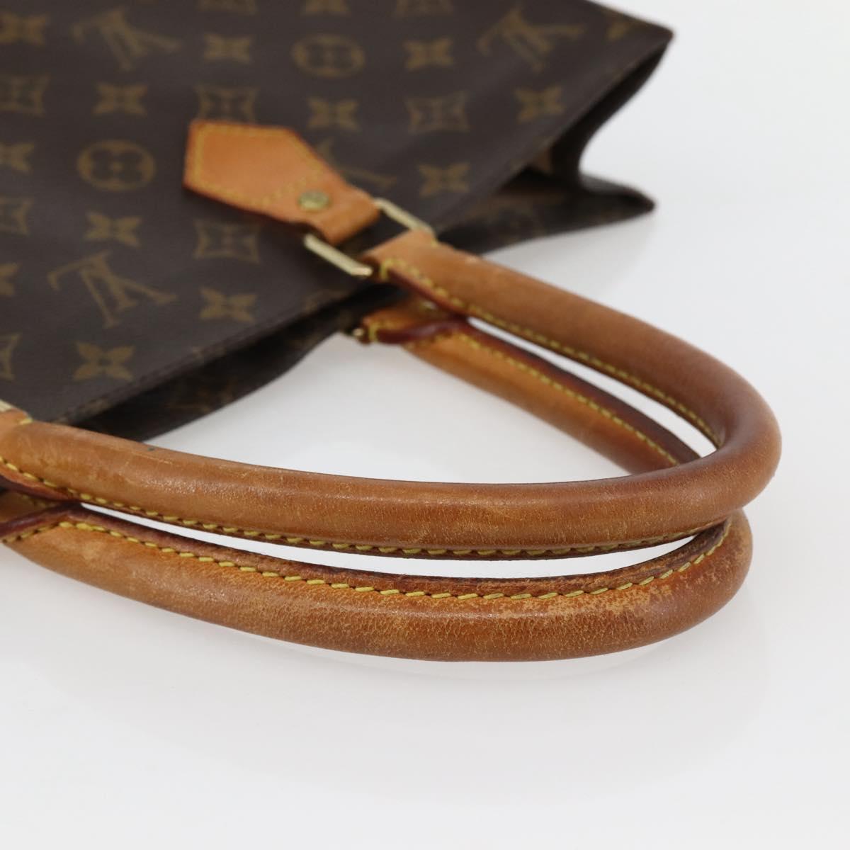 LOUIS VUITTON Monogram Sac Plat Hand Bag M51140 LV Auth BA6304