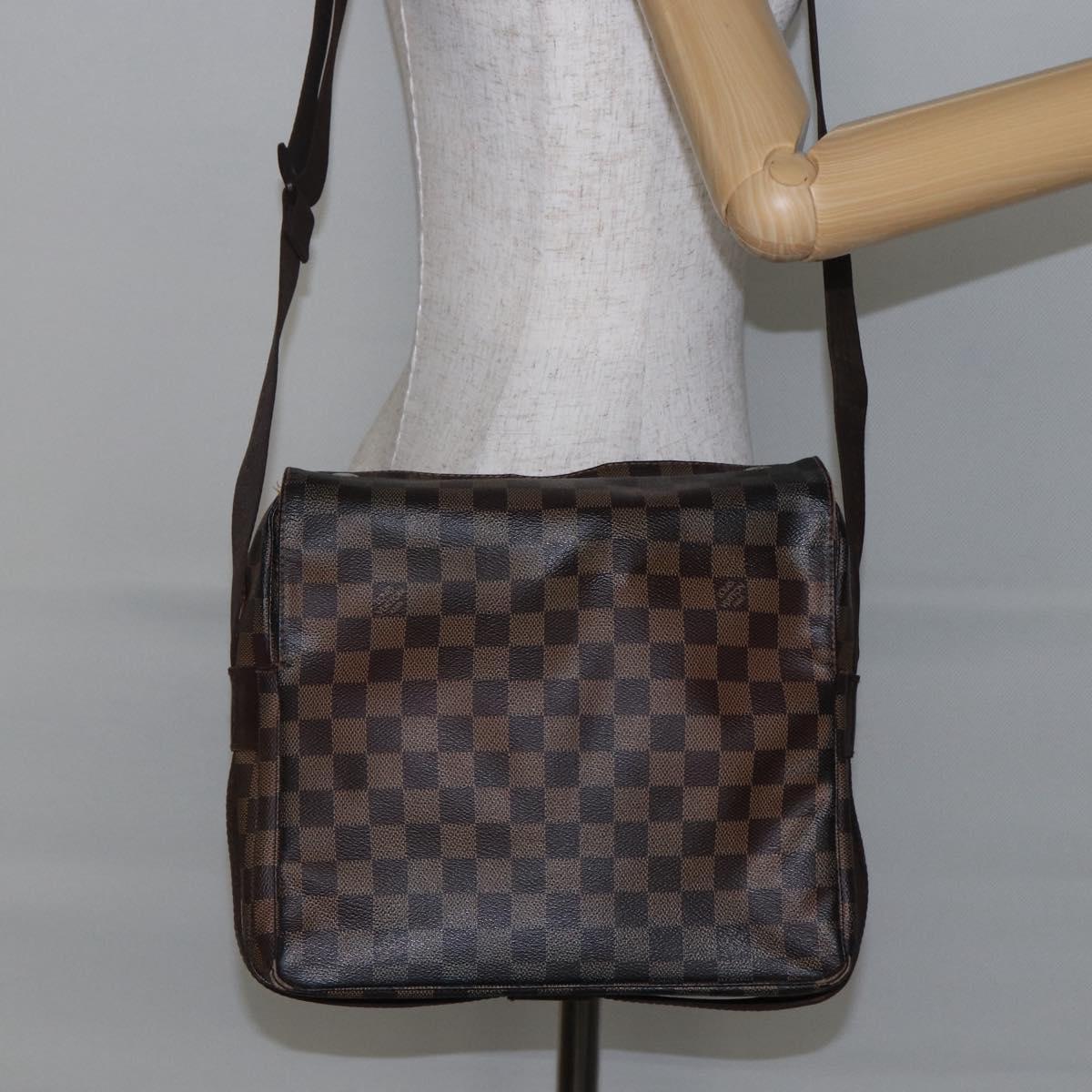 LOUIS VUITTON Damier Ebene Naviglio Shoulder Bag N45255 LV Auth BA6314