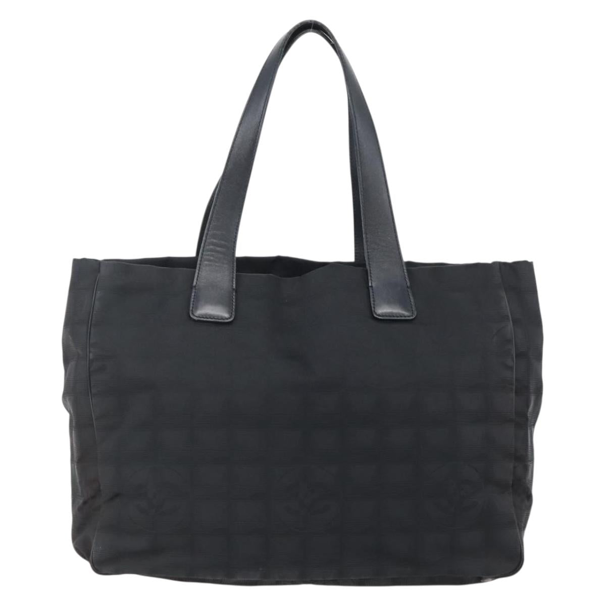 CHANEL New Travel Line Tote Bag Nylon Black CC Auth BA6319