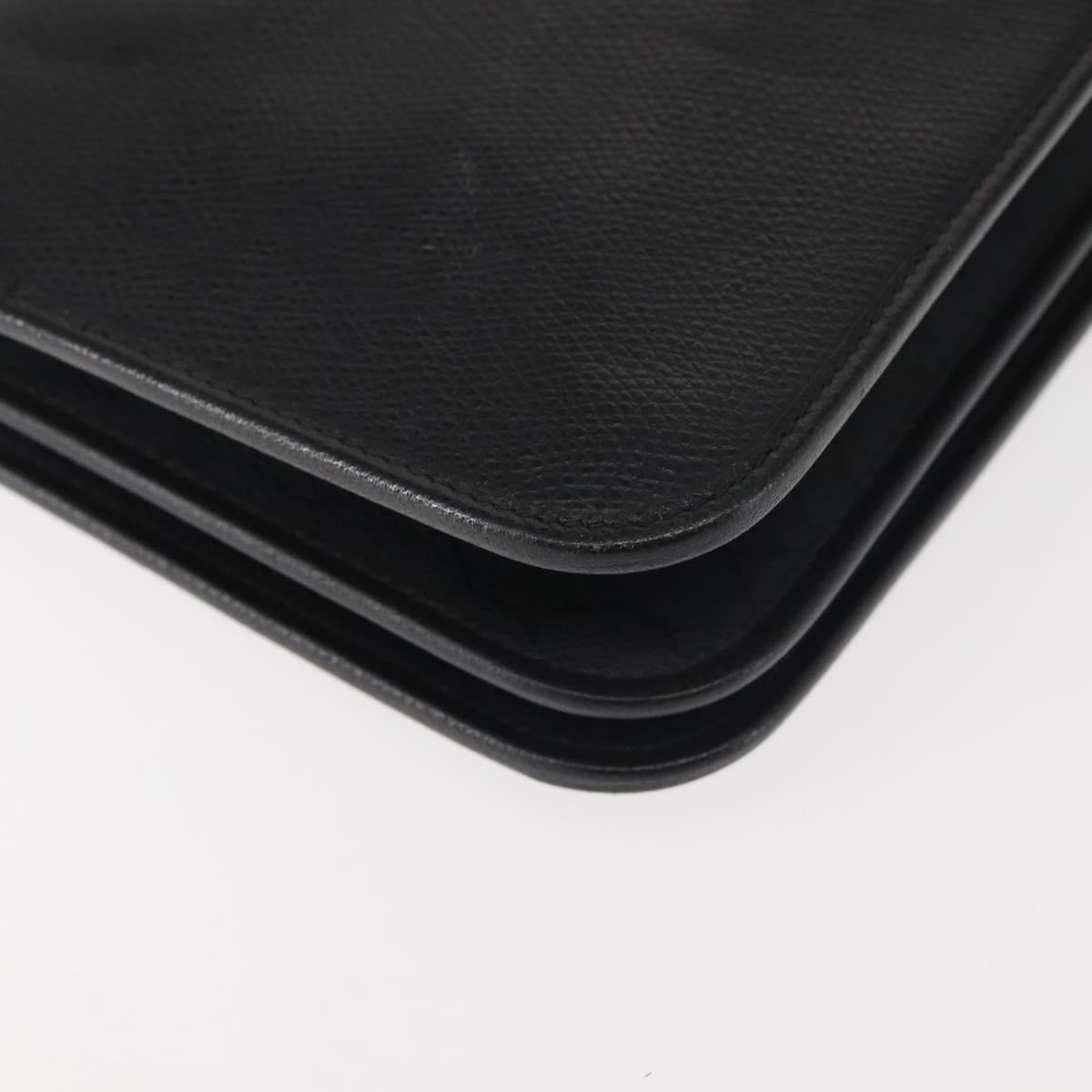 Christian Dior Shoulder Bag Leather Black Gold Auth BA6322