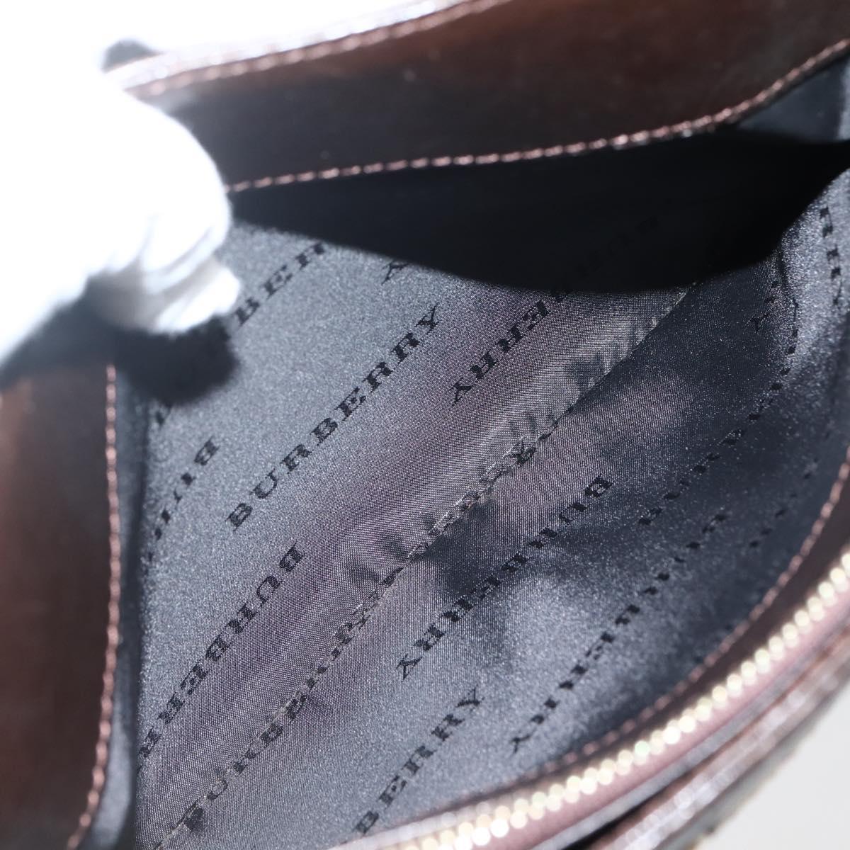 BURBERRY Nova Check Hand Bag Canvas Beige Gold Auth BA6325