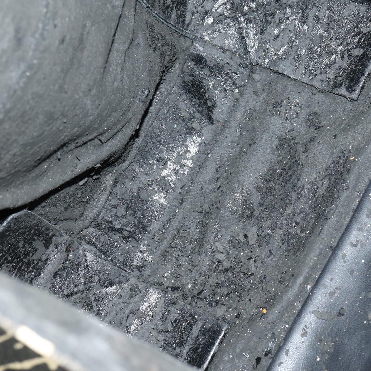 CELINE Horizontal Cabas Tote Bag Canvas Leather Beige Black Auth BA6326