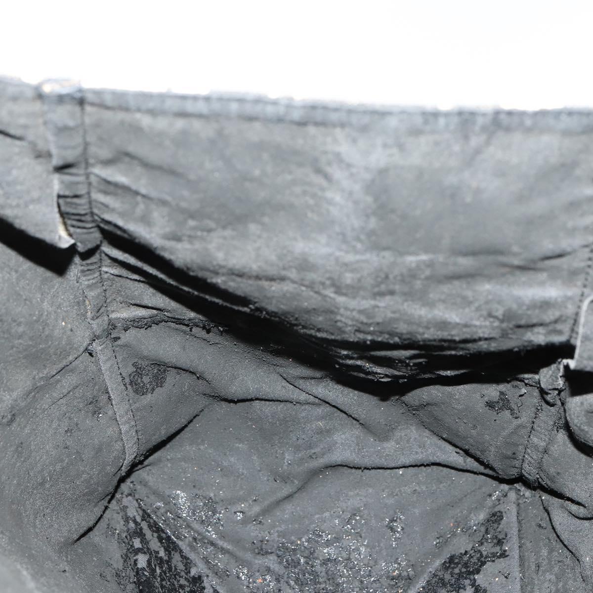 CELINE Horizontal Cabas Tote Bag Canvas Leather Beige Black Auth BA6326