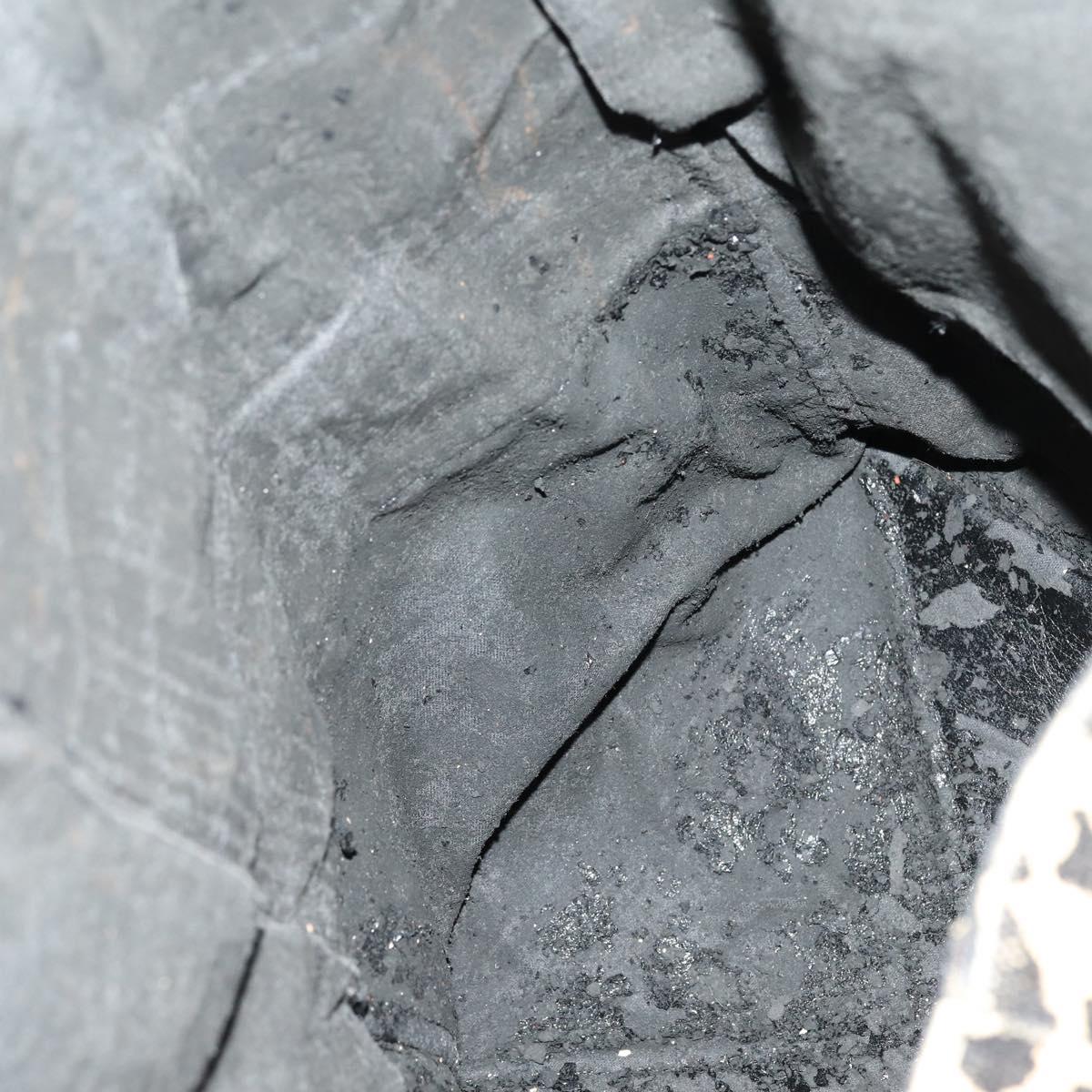 CELINE Horizontal Cabas Tote Bag Canvas Leather Beige Black Auth BA6326