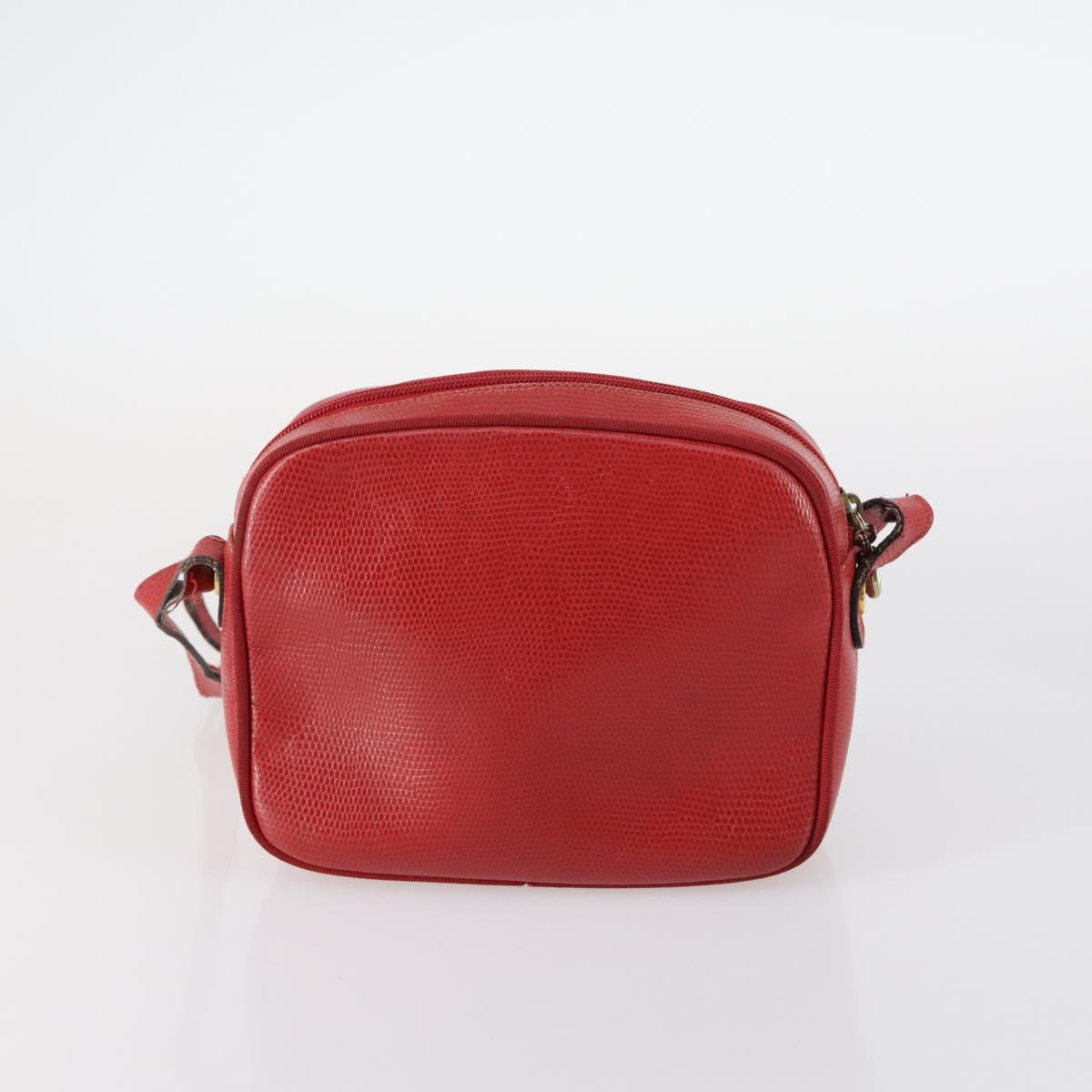 Salvatore Ferragamo Shoulder Bag Leather Canvas 3Set Red Black Auth BA6335
