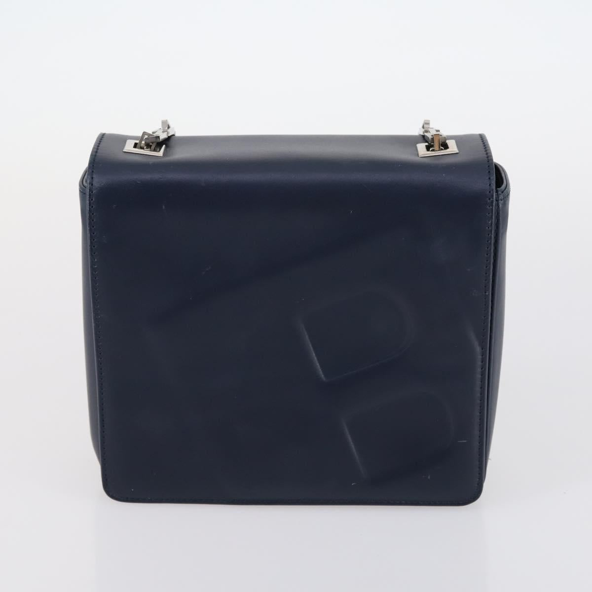 BALLY Givenchy Shoulder Bag Leather 3Set Black Navy Auth BA6336