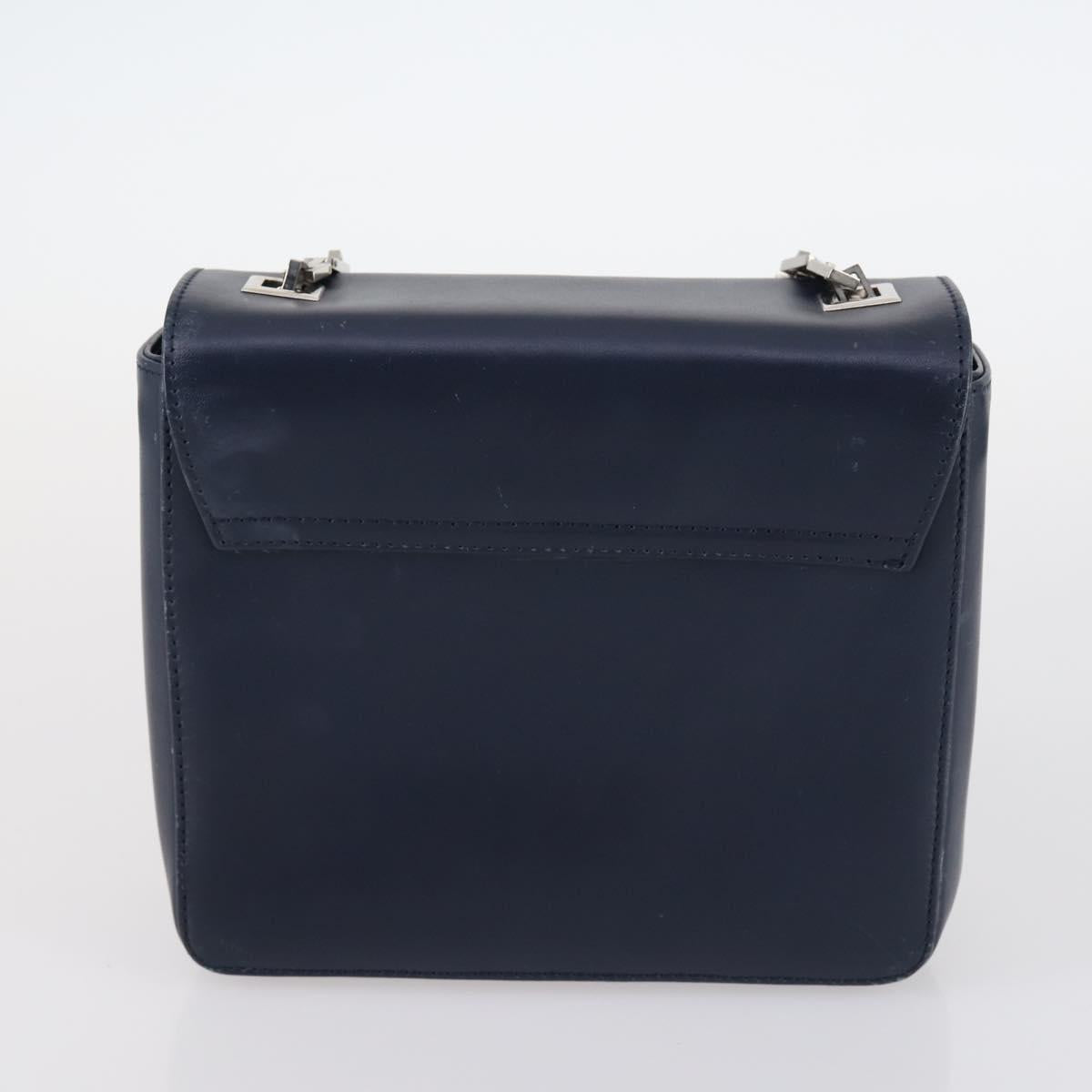 BALLY Givenchy Shoulder Bag Leather 3Set Black Navy Auth BA6336