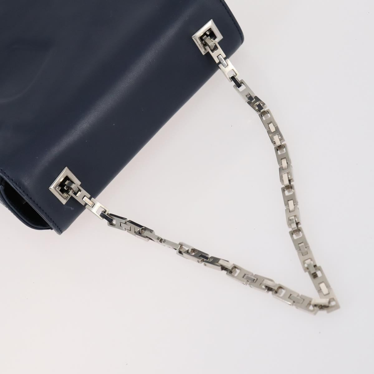 BALLY Givenchy Shoulder Bag Leather 3Set Black Navy Auth BA6336