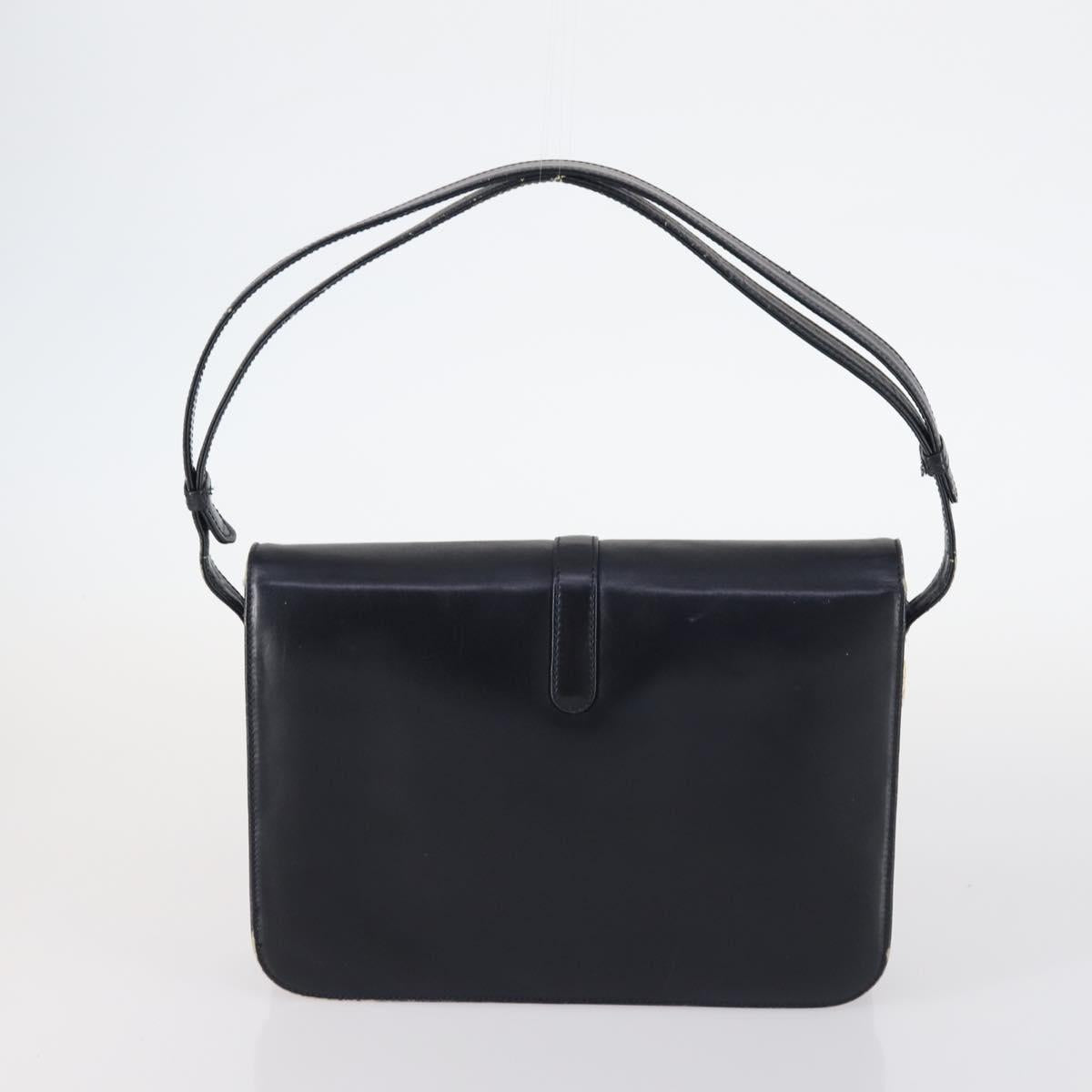 BALLY Givenchy Shoulder Bag Leather 3Set Black Navy Auth BA6336