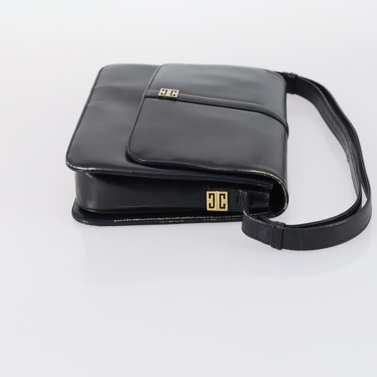 BALLY Givenchy Shoulder Bag Leather 3Set Black Navy Auth BA6336