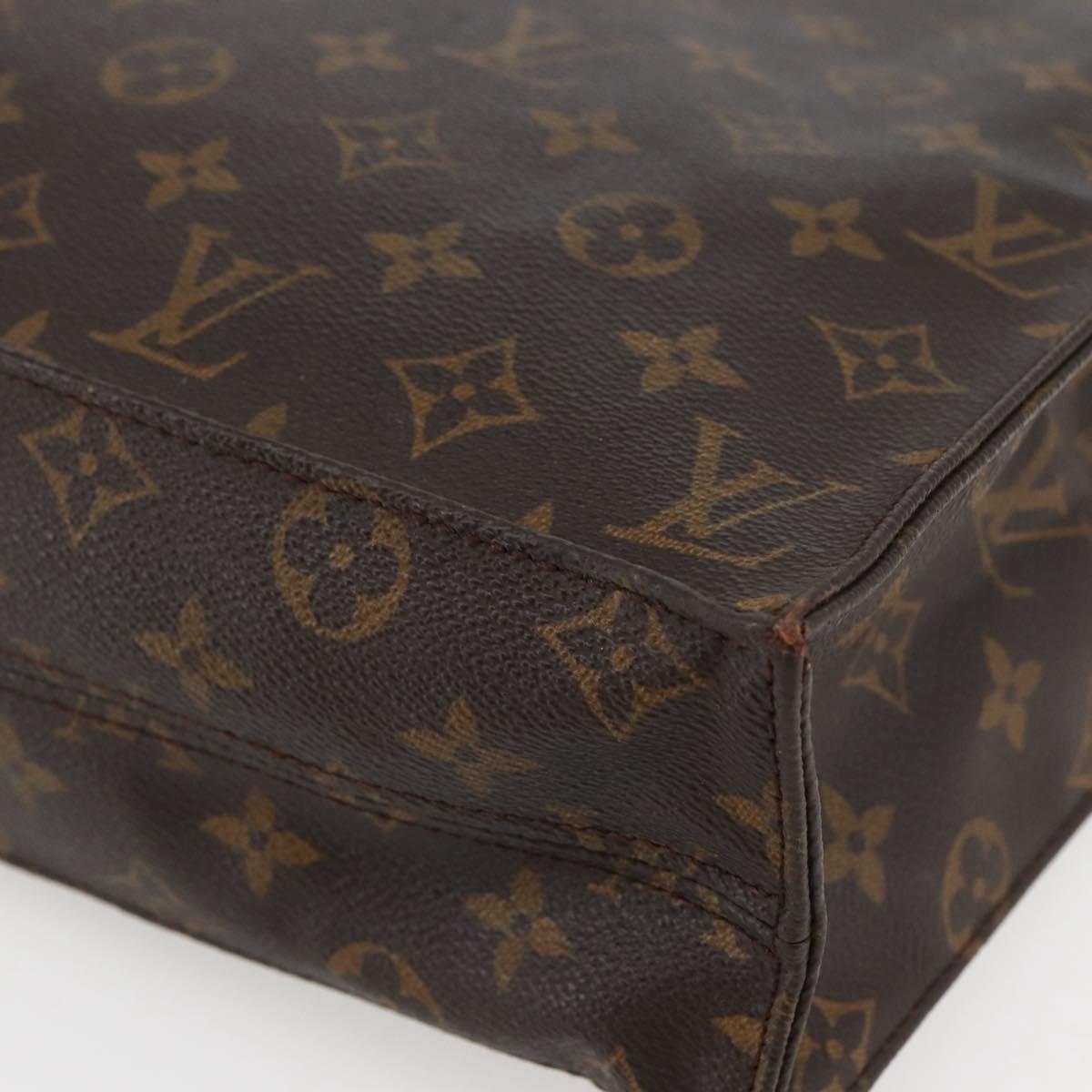 LOUIS VUITTON Monogram Sac Plat Hand Bag M51140 LV Auth BA6342