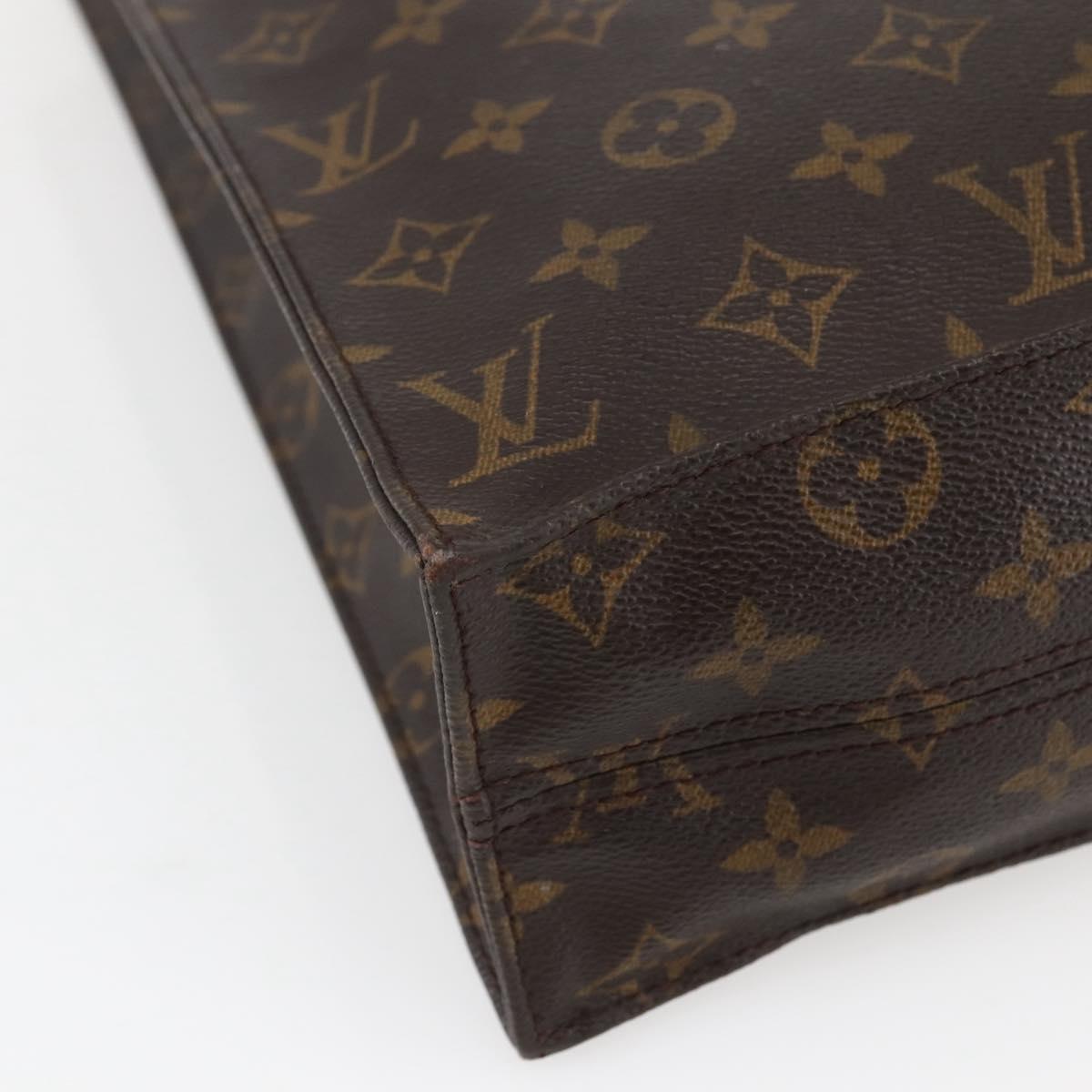 LOUIS VUITTON Monogram Sac Plat Hand Bag M51140 LV Auth BA6342