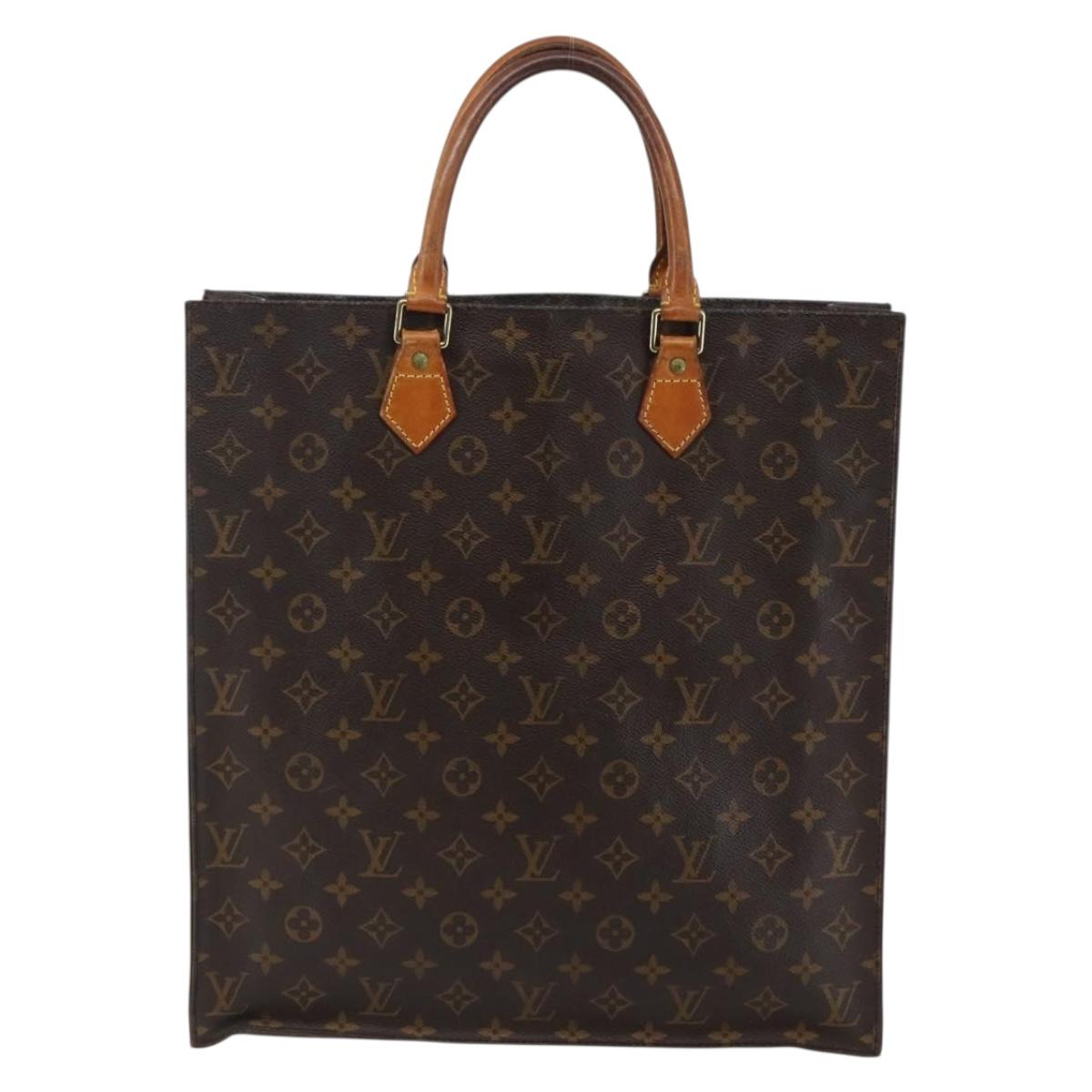 LOUIS VUITTON Monogram Sac Plat Hand Bag M51140 LV Auth BA6342
