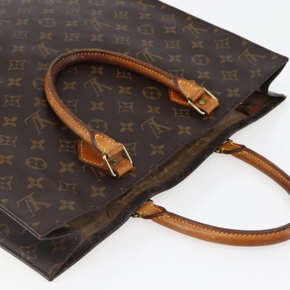 LOUIS VUITTON Monogram Sac Plat Hand Bag M51140 LV Auth BA6342