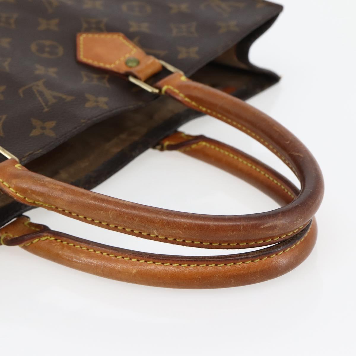 LOUIS VUITTON Monogram Sac Plat Hand Bag M51140 LV Auth BA6342