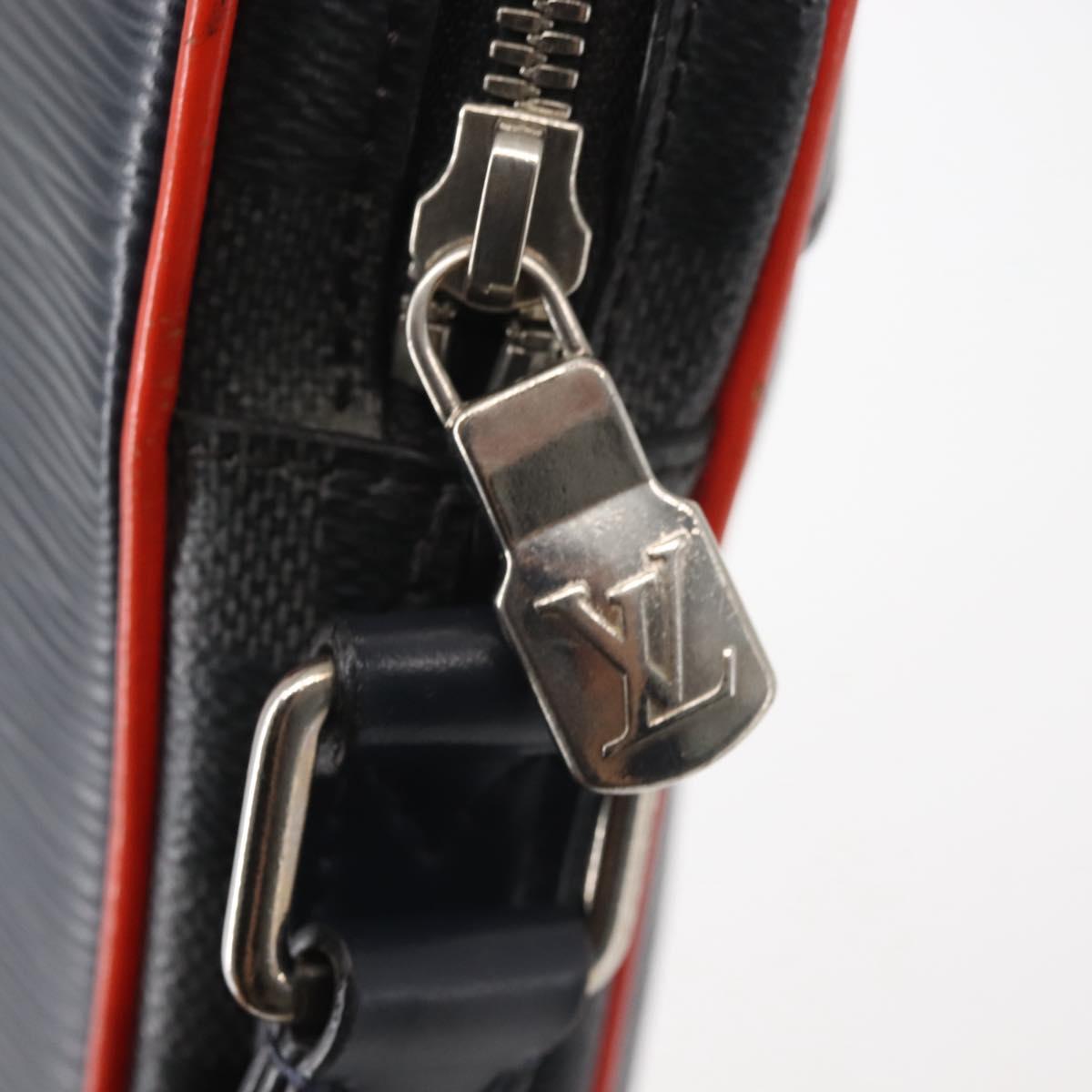 LOUIS VUITTON Epi Damier Graphite Danube PM Bag Navy M51460 LV Auth BA6348