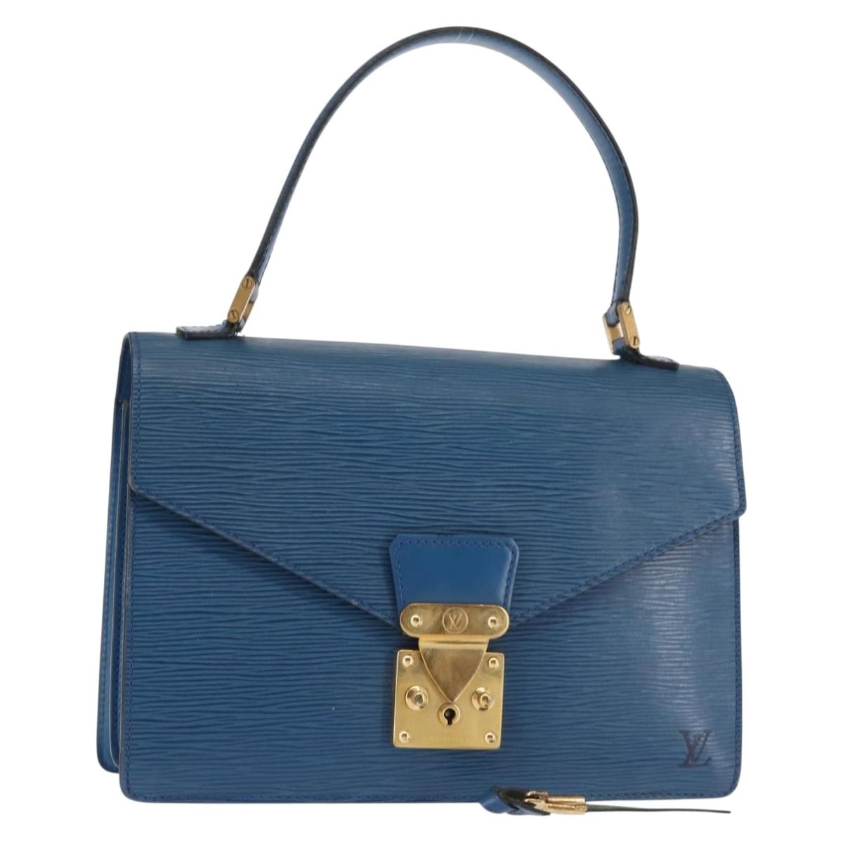 LOUIS VUITTON Epi Concorde Hand Bag Blue M52135 LV Auth BA6353