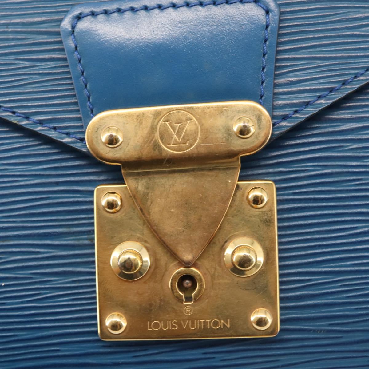 LOUIS VUITTON Epi Concorde Hand Bag Blue M52135 LV Auth BA6353