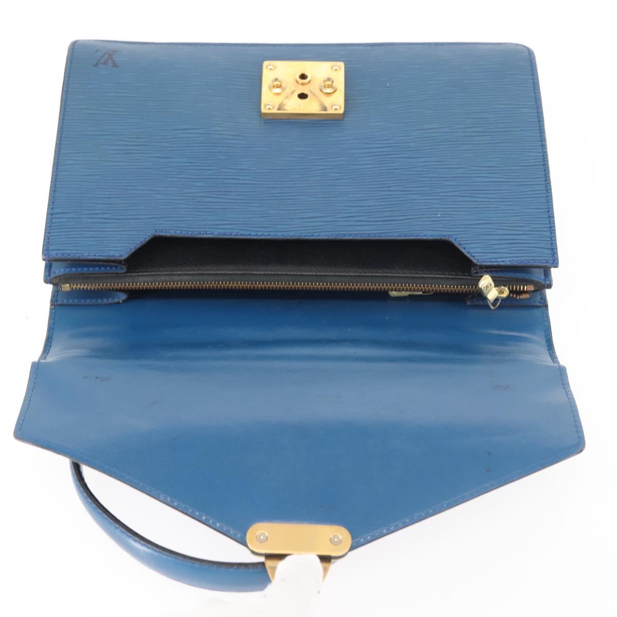 LOUIS VUITTON Epi Concorde Hand Bag Blue M52135 LV Auth BA6353