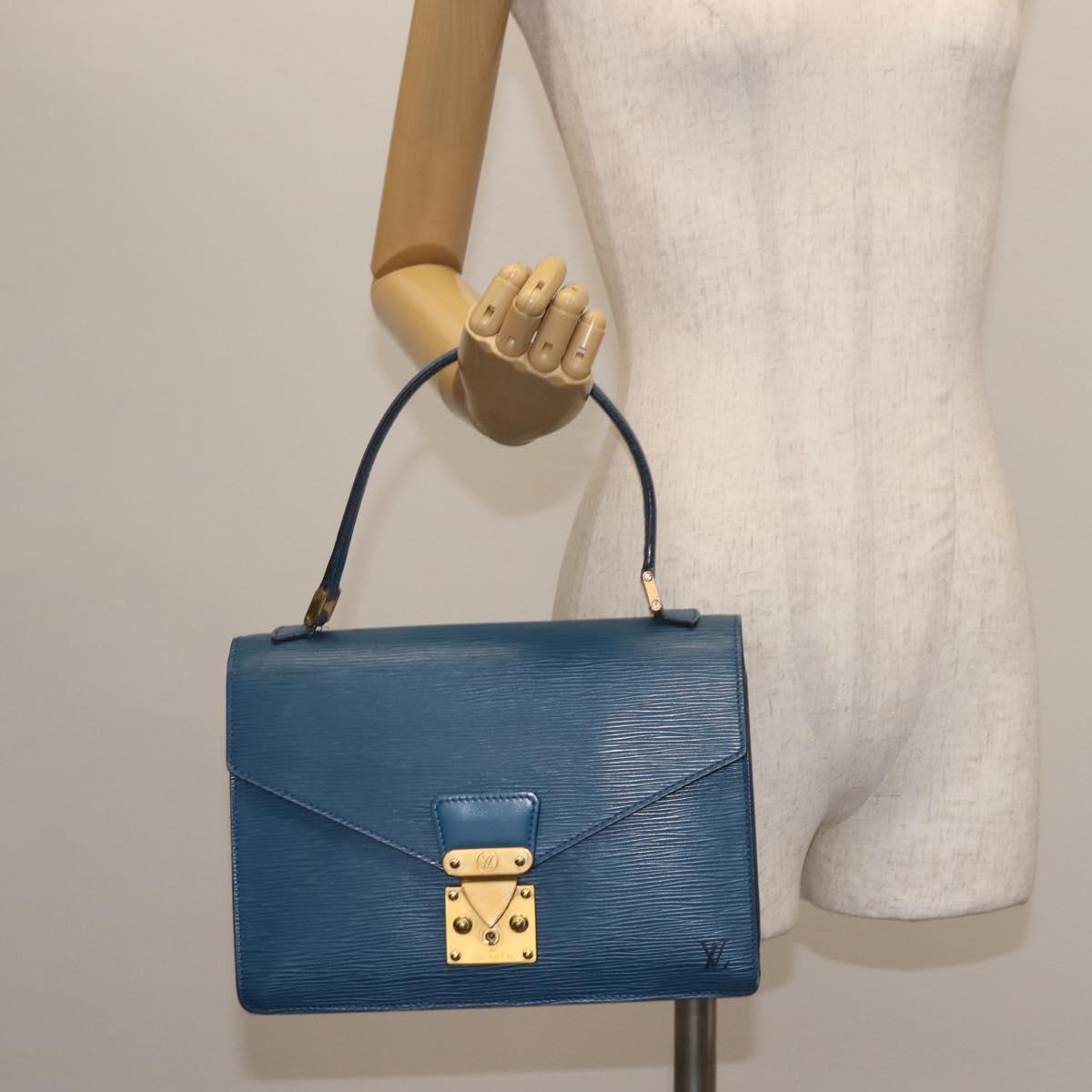 LOUIS VUITTON Epi Concorde Hand Bag Blue M52135 LV Auth BA6353