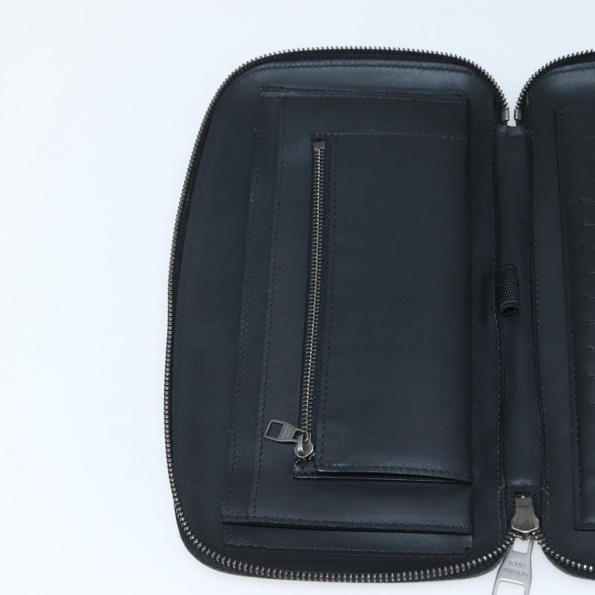 LOUIS VUITTON Damier Infini Organizer Atholl Bag Black N41382 LV Auth BA6356