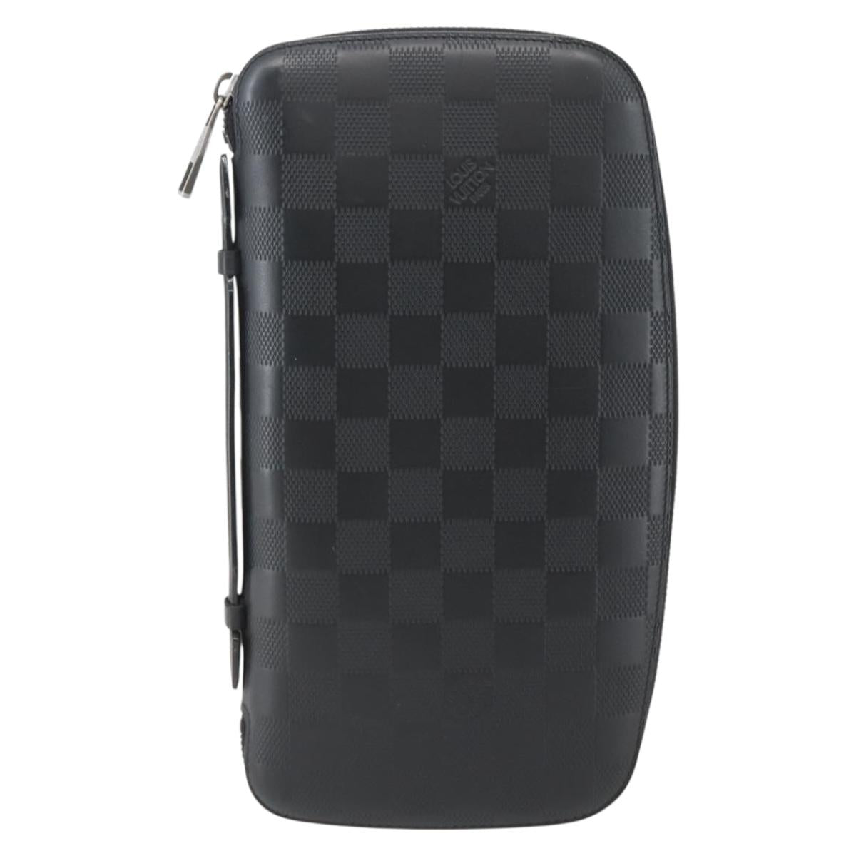 LOUIS VUITTON Damier Infini Organizer Atholl Bag Black N41382 LV Auth BA6356