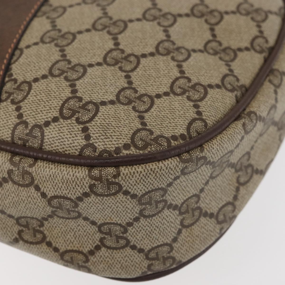 GUCCI GG Supreme Web Sherry Line Clutch Bag Beige Gold 156 01 034 Auth BA6357