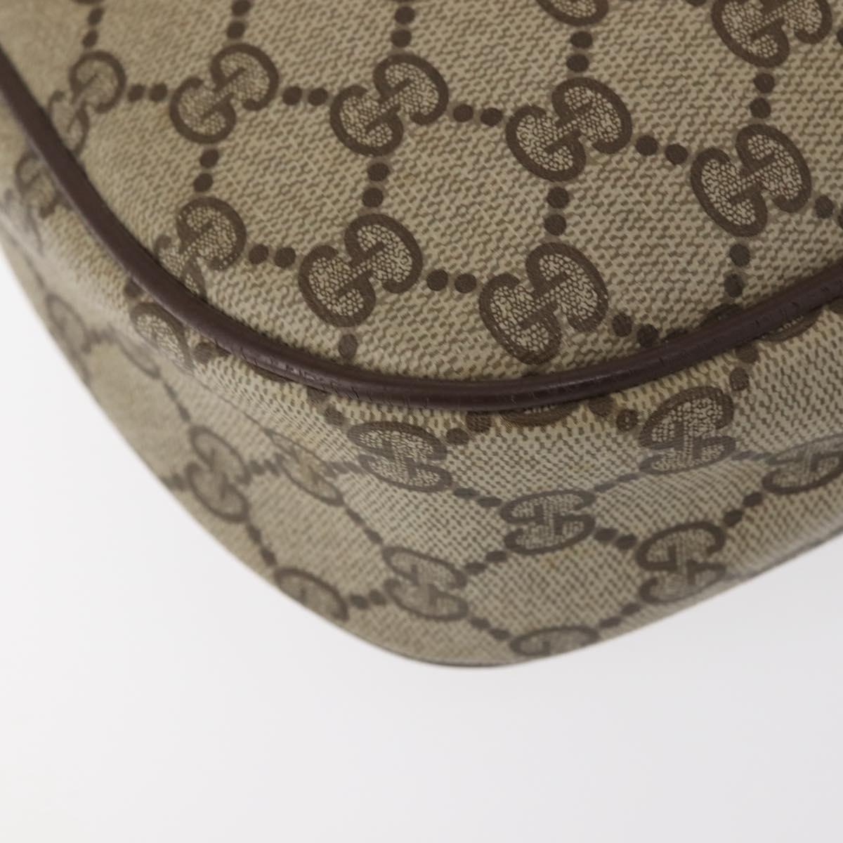 GUCCI GG Supreme Web Sherry Line Clutch Bag Beige Gold 156 01 034 Auth BA6357