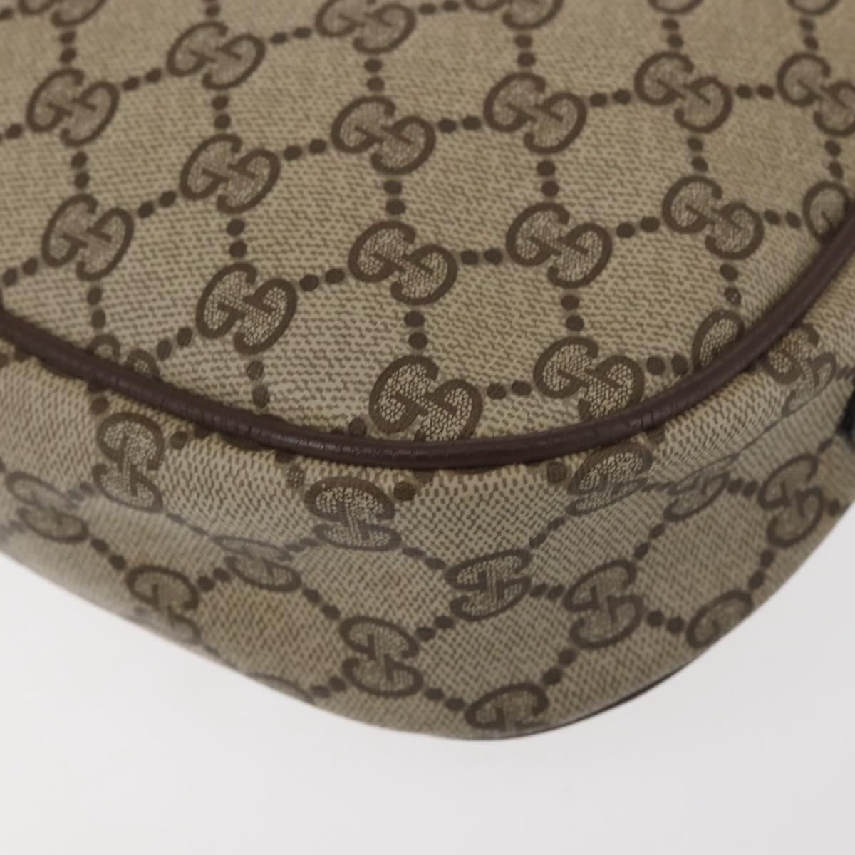 GUCCI GG Supreme Web Sherry Line Clutch Bag Beige Gold 156 01 034 Auth BA6357