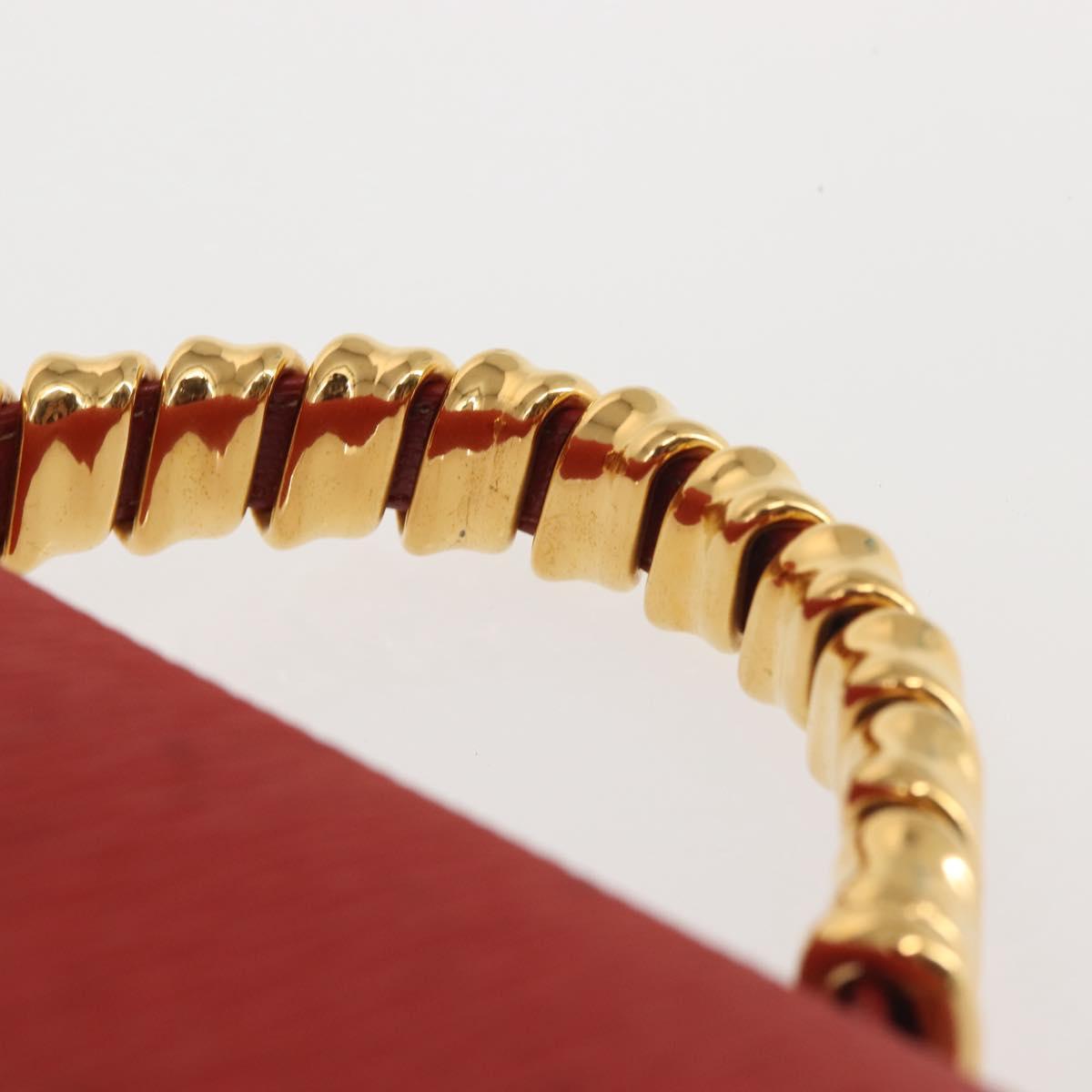 LOEWE Velazquez Hand Bag Leather Red Gold Auth BA6367